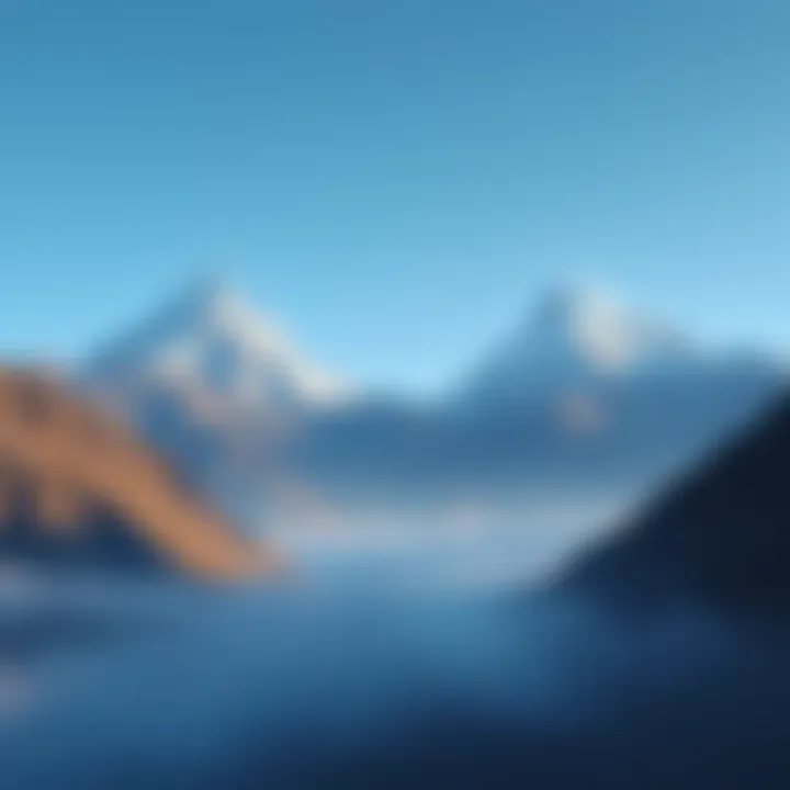 A view of two prominent twin mountains, symbolizing Clan Sakai, set against a clear blue sky.