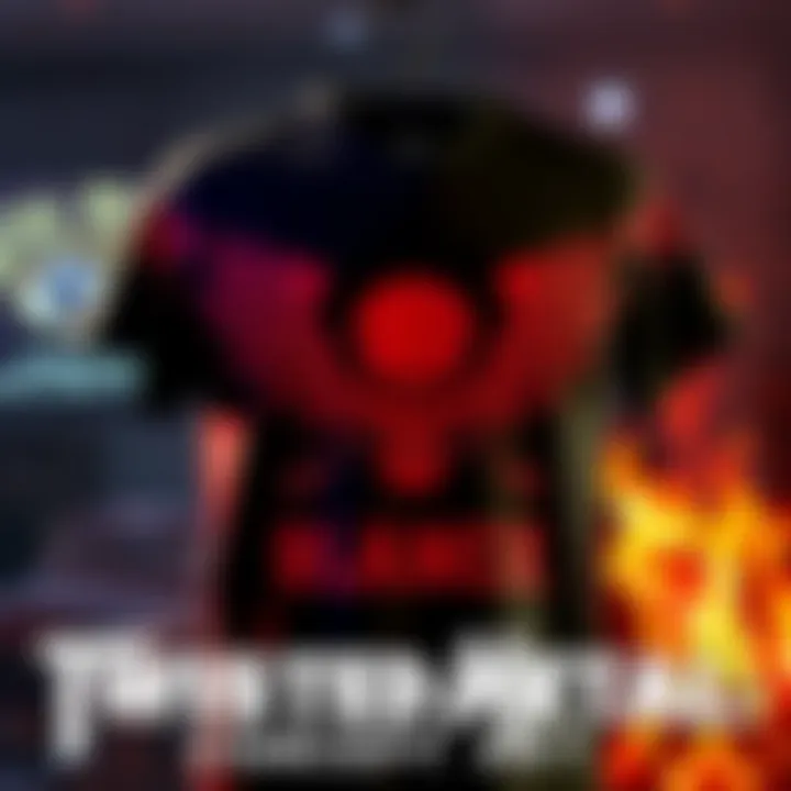 Concept art of a Twisted Metal: Black t-shirt featuring bold graphics and game elements