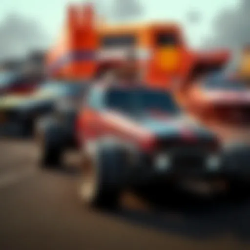 Various least favored vehicles from the Twisted Metal games, showcasing designs and attributes that players dislike.