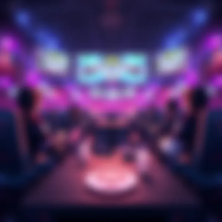 A competitive scene showing players from Twisted Minds and Virtus.pro engaged in an intense Overwatch match, with screens displaying their gameplay.