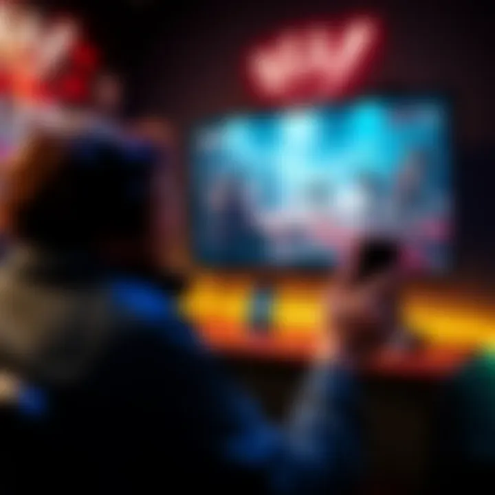 Twitch Streamer with DBD Gameplay A Twitch streamer engaging with viewers while playing Dead by Daylight, showcasing gameplay on the screen