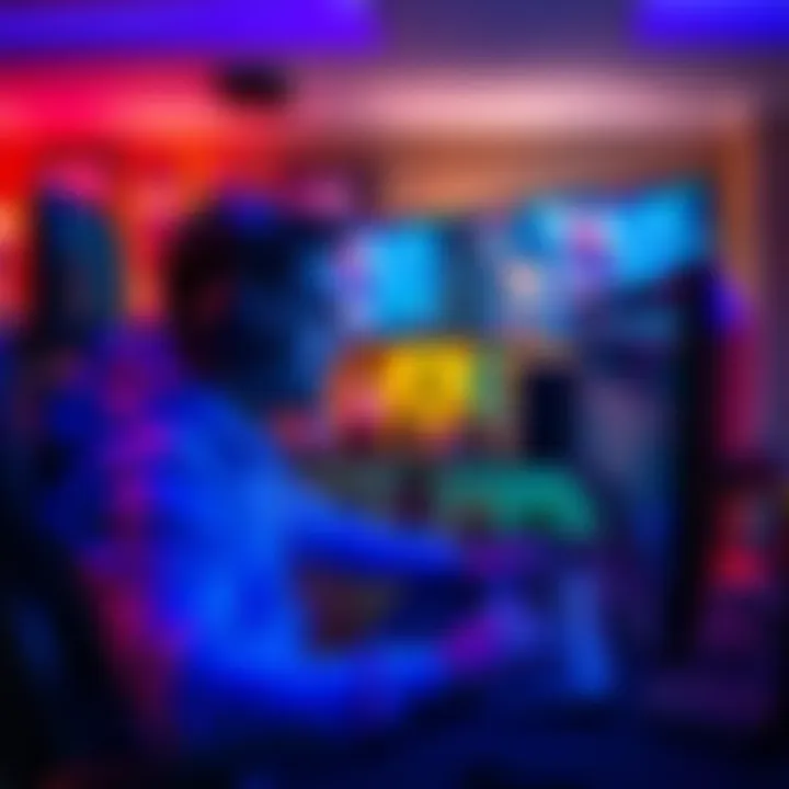 A high-ranked Twitch streamer plays on a 1k MMR account, showing his gaming setup with multiple screens.