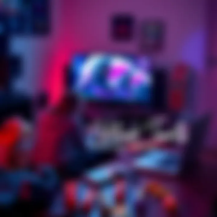 A typical Twitch viewer watching a gaming stream on a laptop, surrounded by snacks and gaming gear.