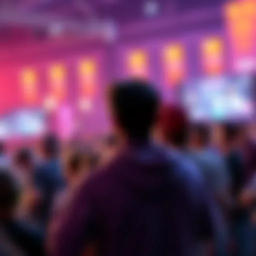 Twitch representatives addressing the crowd about safety measures after the assault on Emiru at TwitchCon.