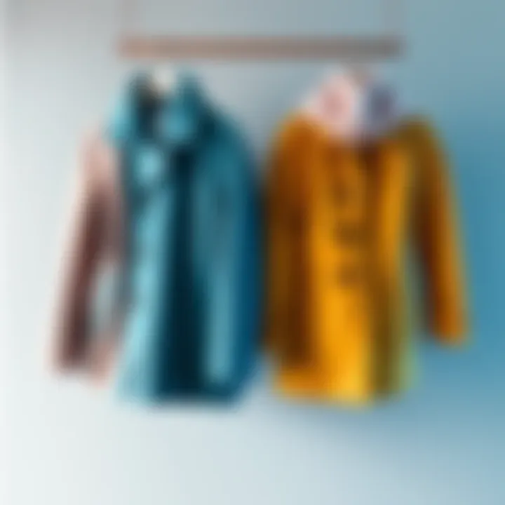 Two similar coats hanging side by side A comparison of two coats, showcasing their design and colors, prompting discussion about their differences.