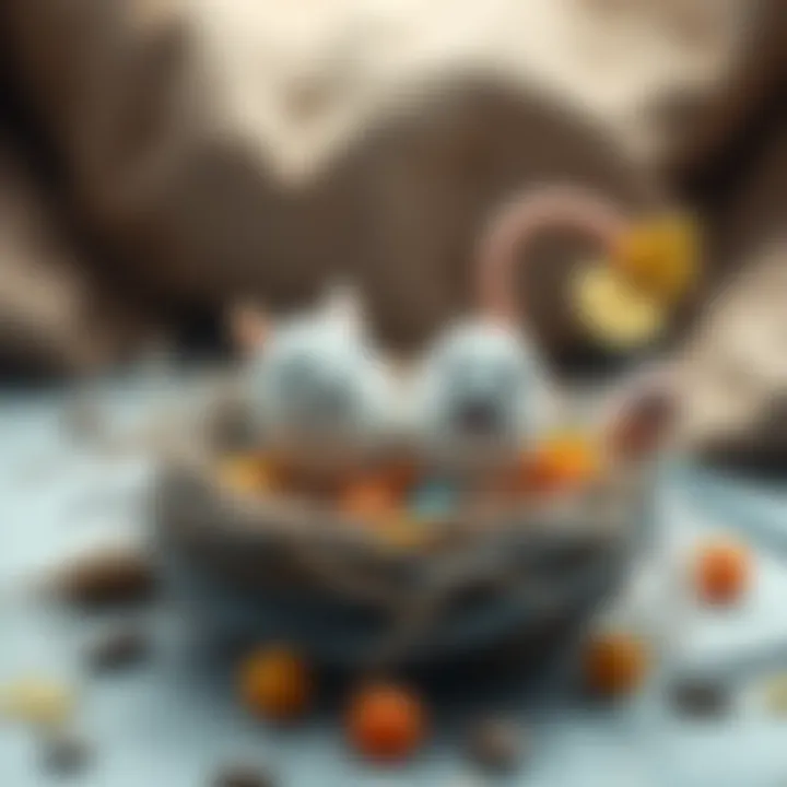 Two Eggs in Rathian Nest A comical scene showing two eggs in a colorful Rathian nest, surrounded by playful elements and humorous touches.