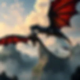 Two majestic elder dragons soar above a fantastical landscape, showcasing their unique features and connections in gaming lore.