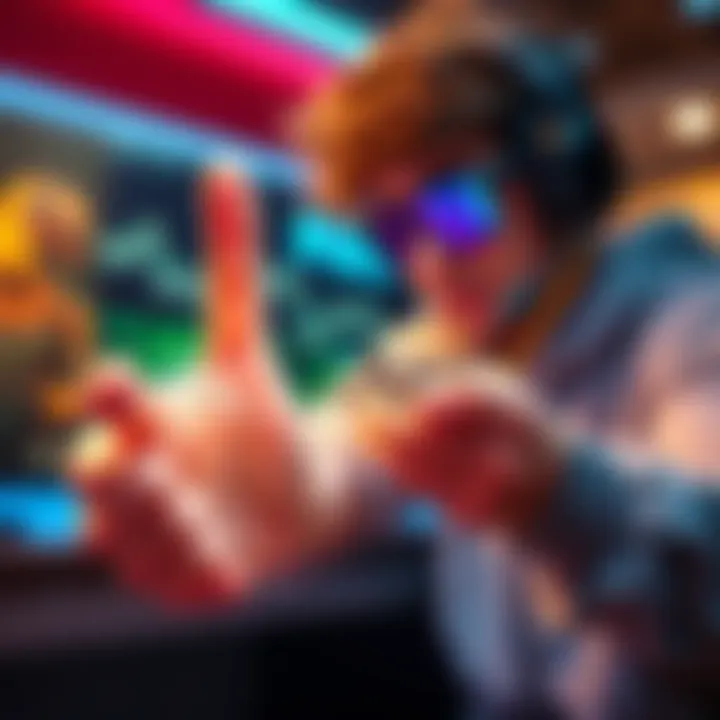 Two-Finger Gaming Technique A gamer demonstrates the Palm Firing technique using the left thumb and palm for shooting, enhancing control in a video game.