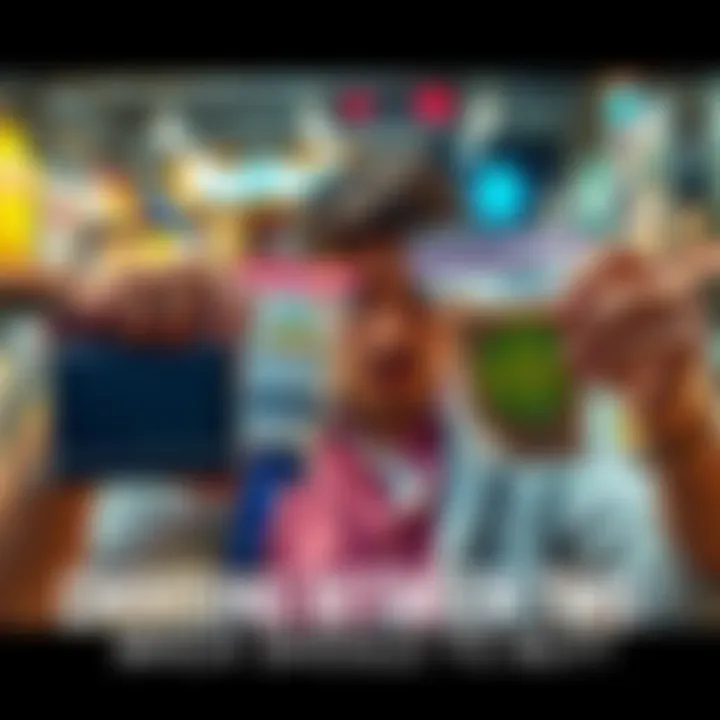 A person holding two different items, looking confused about which one to buy