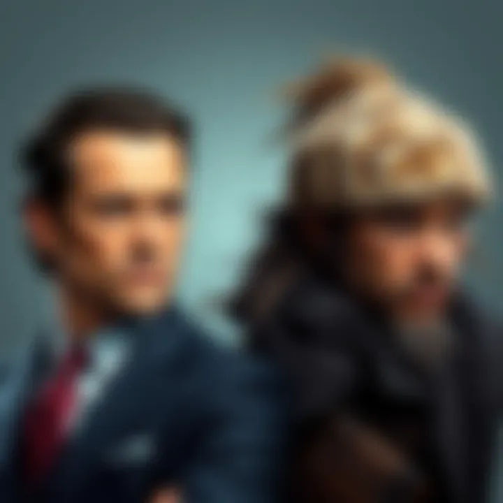 An agent in a suit faces a more rugged character named Stone, both looking determined, representing their contrasting views.