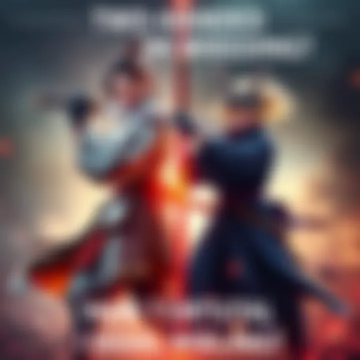 A comparison of a warrior holding a two-handed katana on one side and another warrior wielding two katanas on the other side, showcasing different combat styles in gaming.