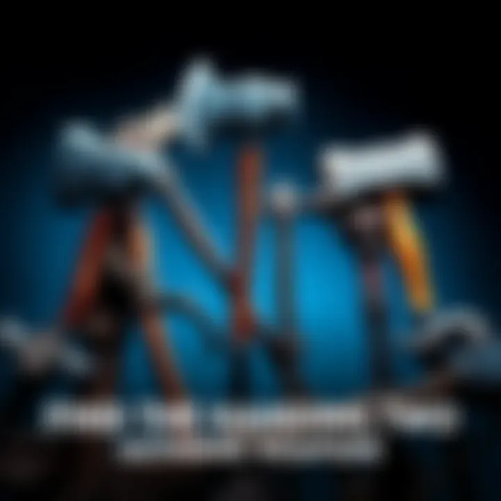 Two-Handed Weapons Set A display of powerful two-handed axes and hammers arranged together, showcasing their size and strength for players.