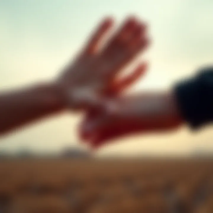 A close-up of two hands reaching out to each other symbolizing second chances and forgiveness