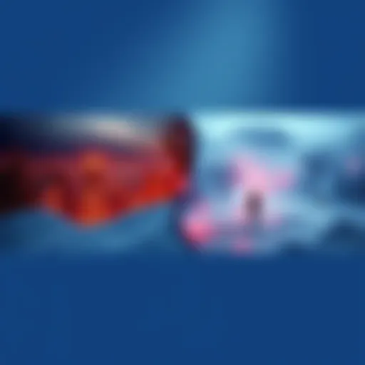 A split image showing two different scenes connected by visual elements, inviting viewers to explore their relationship.