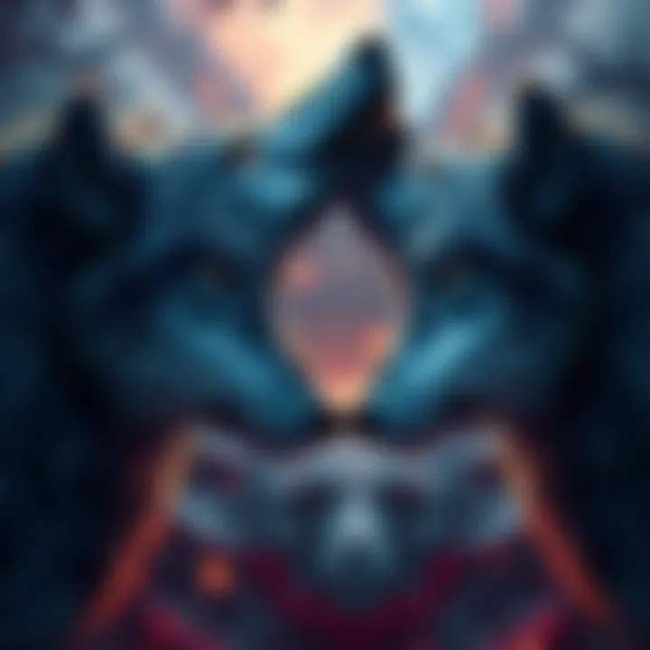 An illustration showing two wolves facing each other, symbolizing the internal conflict within a person.