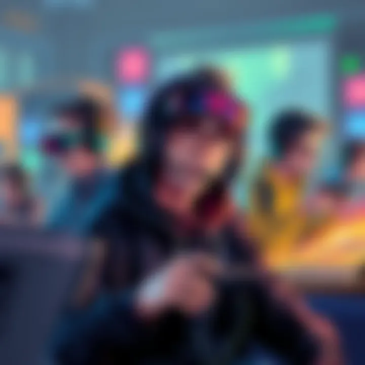 An illustration showing various gamers engaged in different gaming styles, from competitive play to casual gaming.