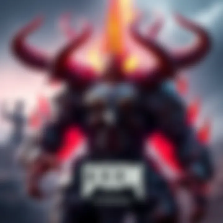 A fierce Tyrant demon ready for battle in Doom Eternal, showcasing its powerful presence and tough armor.