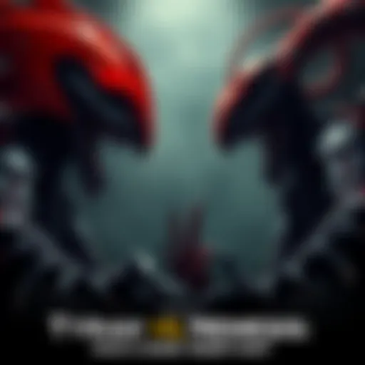 Tyrant and Nemesis Face Off Tyrant and Nemesis from Resident Evil confront each other in a dark, eerie setting, showcasing their fearsome designs and menacing presence.