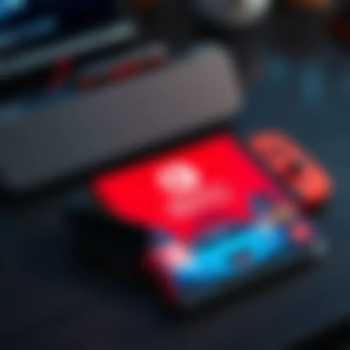 A physical copy of a popular Ubisoft game for the Nintendo Switch on a table next to a gaming console