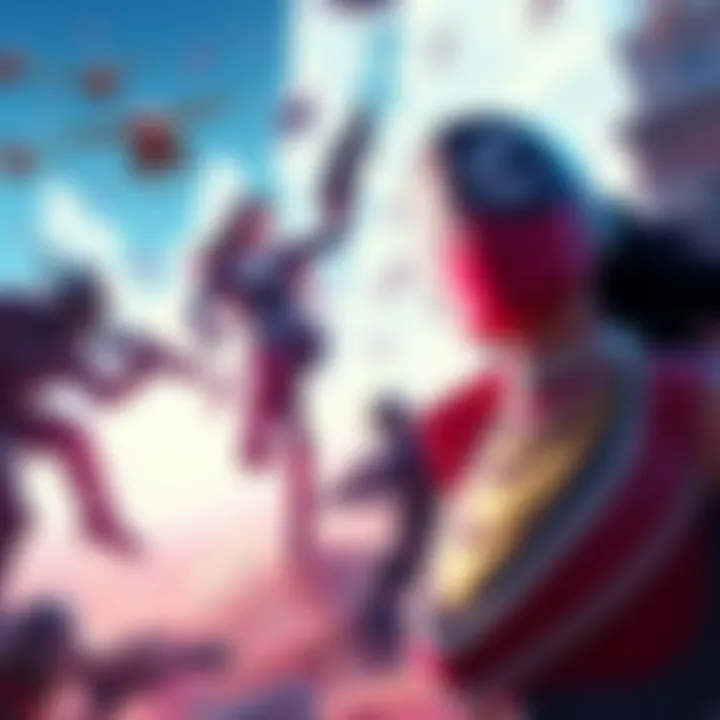 Dynamic scene showcasing Ubisoft's upcoming Battle Royale game with vibrant character designs and action elements.