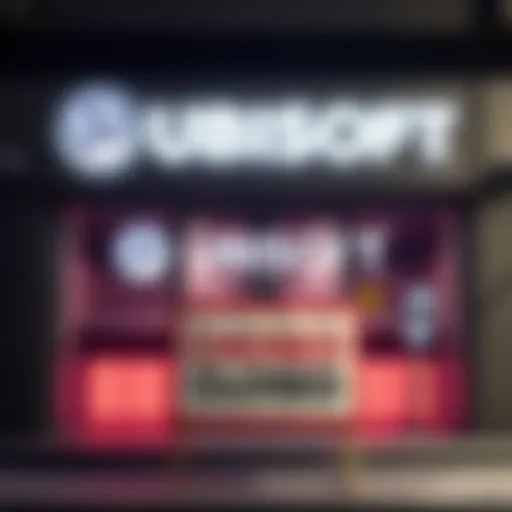 A graphic showing the Ubisoft logo and a closed sign in front of a Canadian studio, symbolizing the shutdown after union vote.