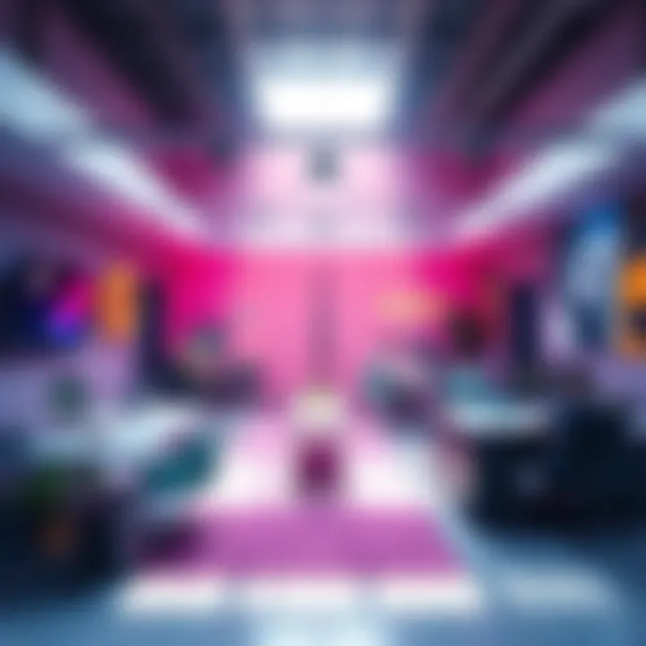 A visual representation of Ubisoft's new Creative House concept, highlighting game development with creative teams collaborating in a modern workspace.