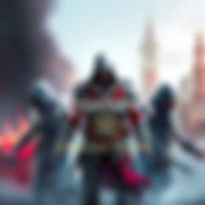 Ubisoft logo alongside images of Ezio from Assassin's Creed trilogy
