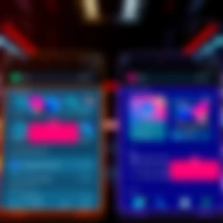 A screenshot showing old and new UI features side by side, highlighting removed elements