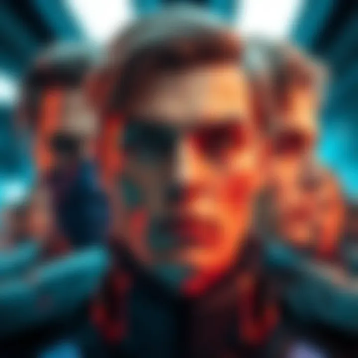 Modern Representation of 47 Face Model A detailed blend of various 47 face models into one, showcasing a clean and modern design.