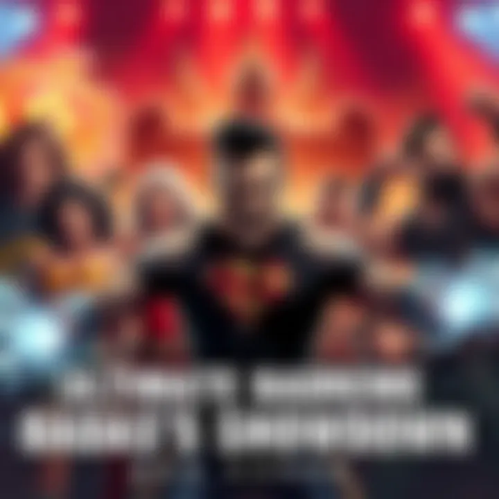 A diverse group of characters showcasing strength and confidence in a competitive setting, representing various badass personas.