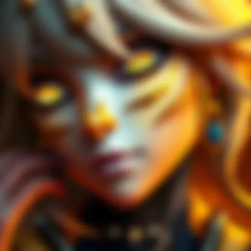 Close-up of Ultimate Luna's skin showing fixed yellow color without buff changes