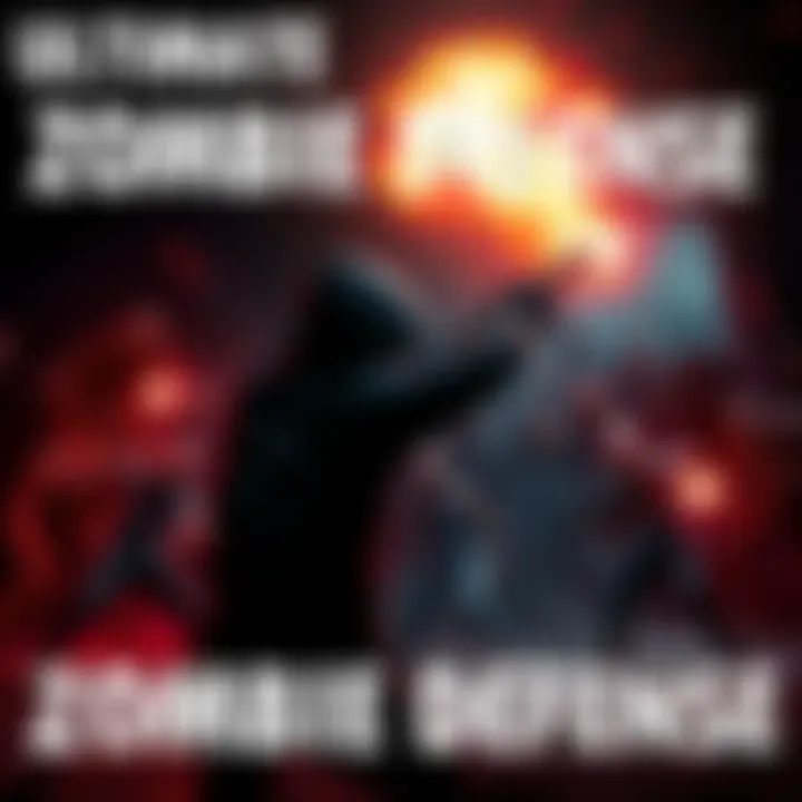 Ultimate Zombie Defense Game Cover A player fighting against waves of zombies in a dark environment, showcasing intense action and survival gameplay.