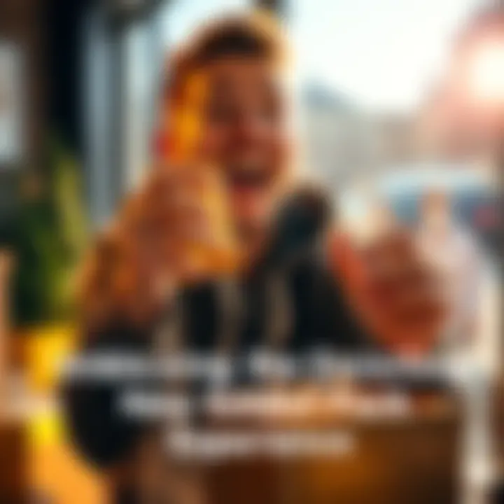 A person joyfully opening a golden pack with excitement