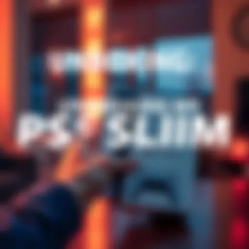 Person holding a PS5 Slim console with packaging on a table