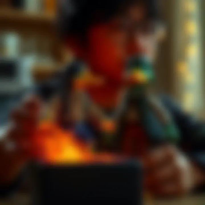 Person unboxing a new Survivor Lara Duck figure next to the Classic Lara Duck figure