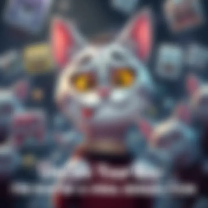 UnCats Your Boy Character A cartoon character resembling a playful cat with a mischievous expression, surrounded by funny memes and humor elements on social media.