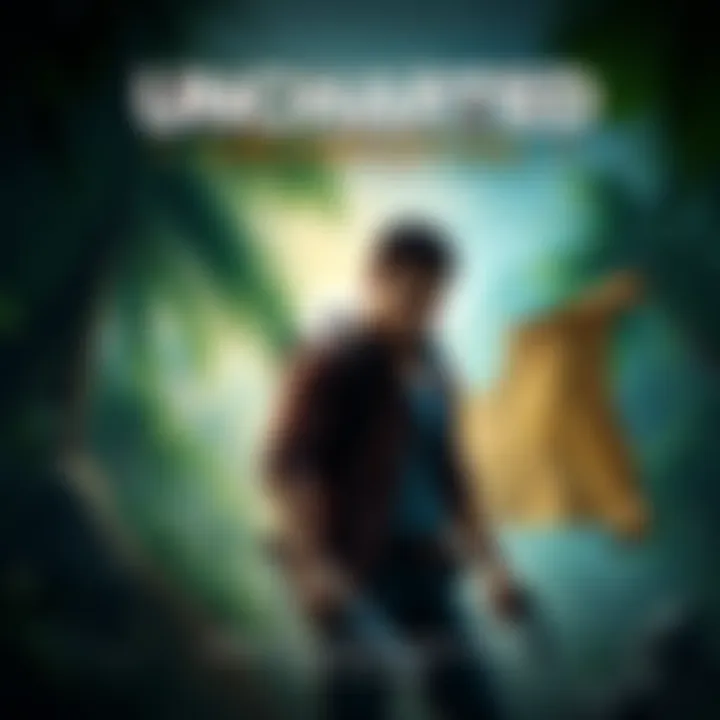 Cover art of Uncharted game showing the main character with a treasure map and jungle background