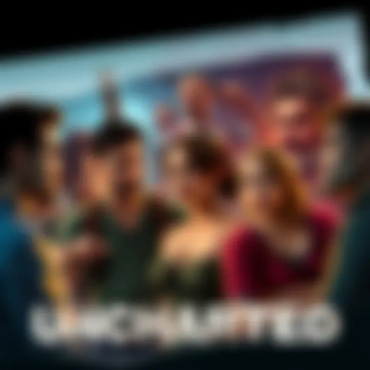 Gamers discussing the demand for an Uncharted trilogy remake using the PS4 engine, with images of the original game characters in the background.