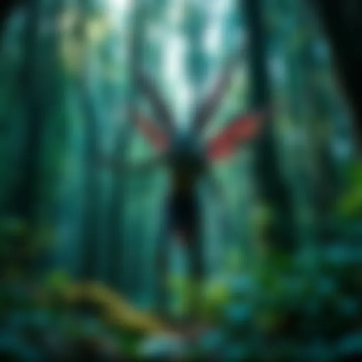 Undead Fey in a Forest An undead fey creature stands in a mystical forest, showcasing its fey traits alongside eerie undead features.