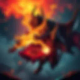 Underlord uses Firestorm against Rubick, who prepares to steal spell abilities, highlighting their clash in a Dota 2 match.