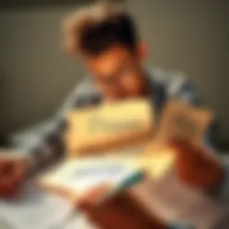 Understanding Common Phrases A person pondering over a notepad filled with common phrases and their meanings, symbolizing analysis and insight.