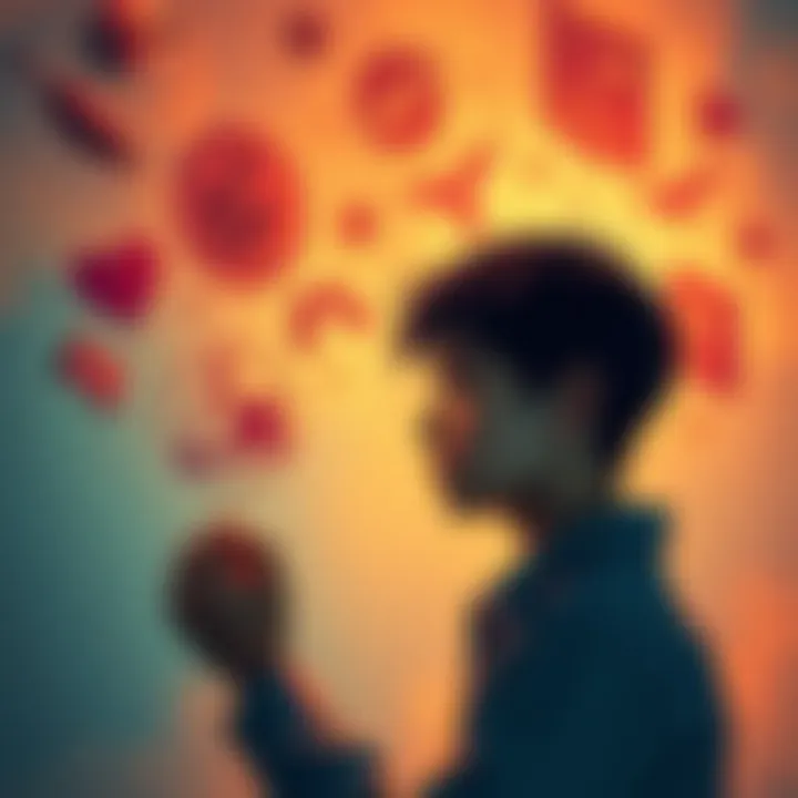 Understanding Differences in Daily Life A person pondering over different choices, with symbols representing various aspects of life around them.