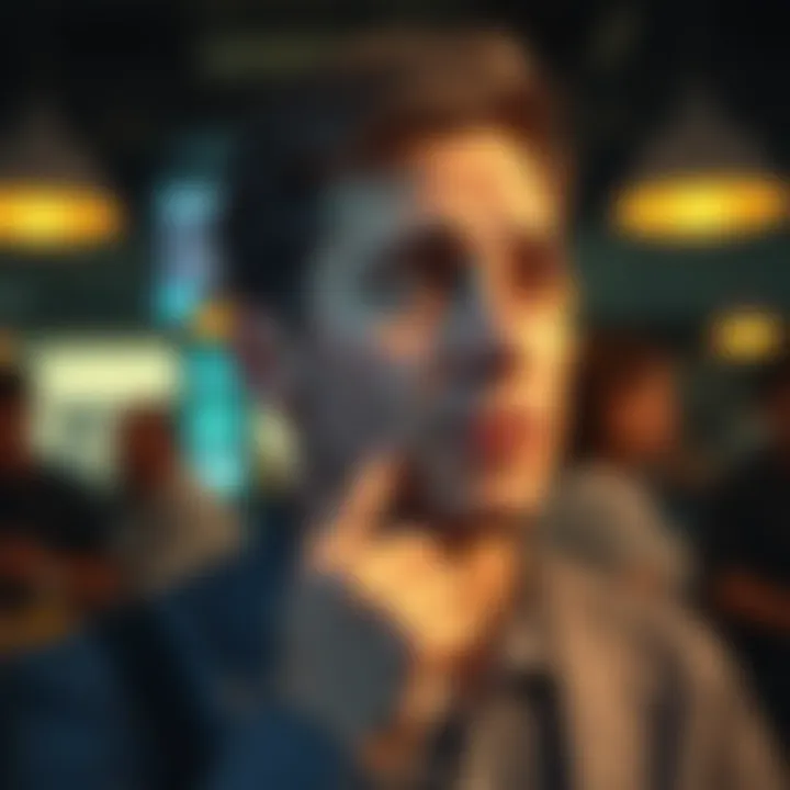 Understanding Hmmmm A thoughtful person with a questioning expression, pondering the meaning of the word 'Hmmmm' in conversation.