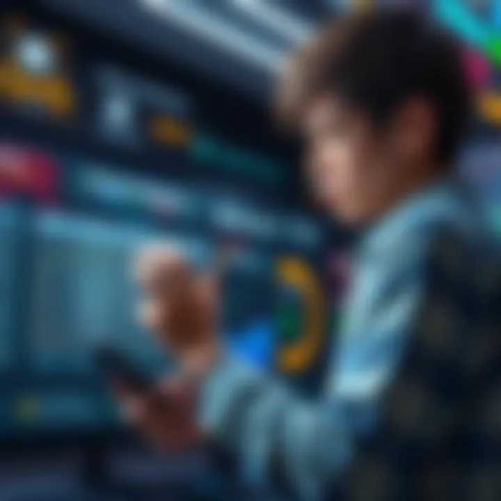 A beginner examines a chart showing various monster statistics in a gaming environment, looking puzzled.