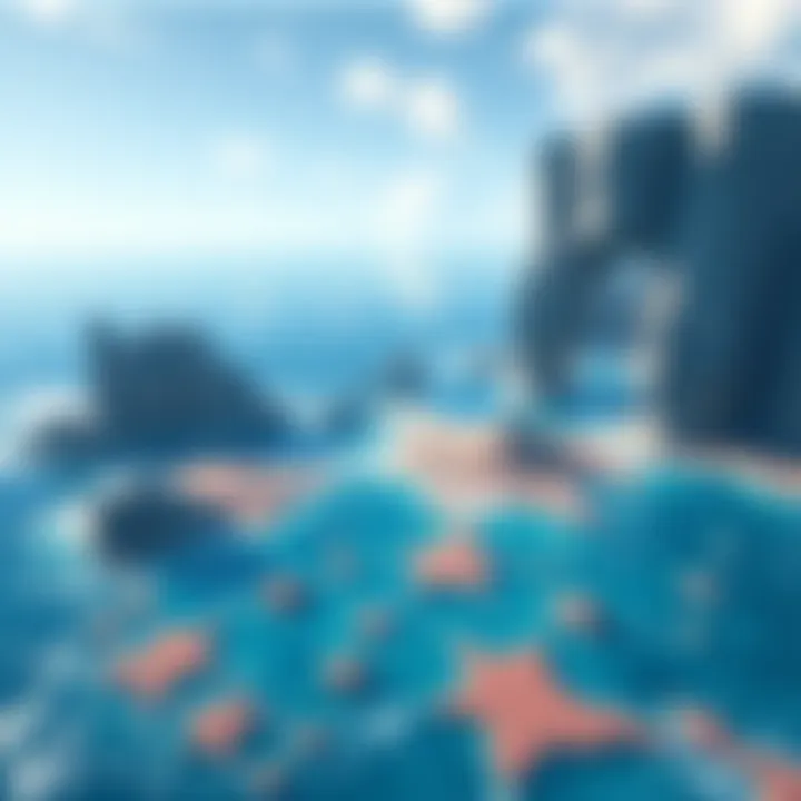 A screenshot showing an expansive ocean map in a video game with empty areas and few interactive elements, highlighting players' disappointment.