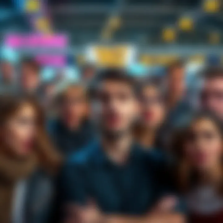 People looking surprised A group of people with varied expressions of surprise and confusion, reflecting on unexpected events around them.