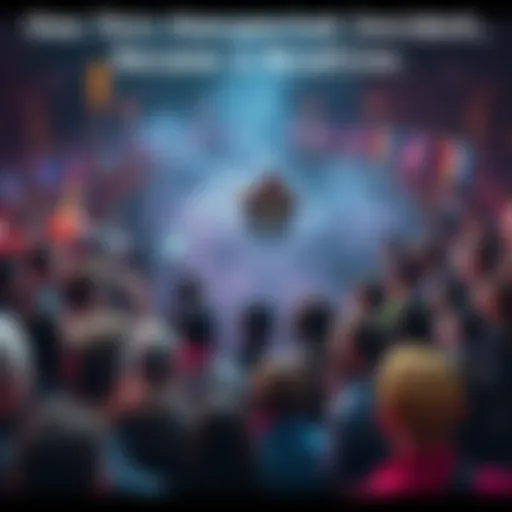 Crowd gathered around a surprising event, reacting with shock and curiosity.