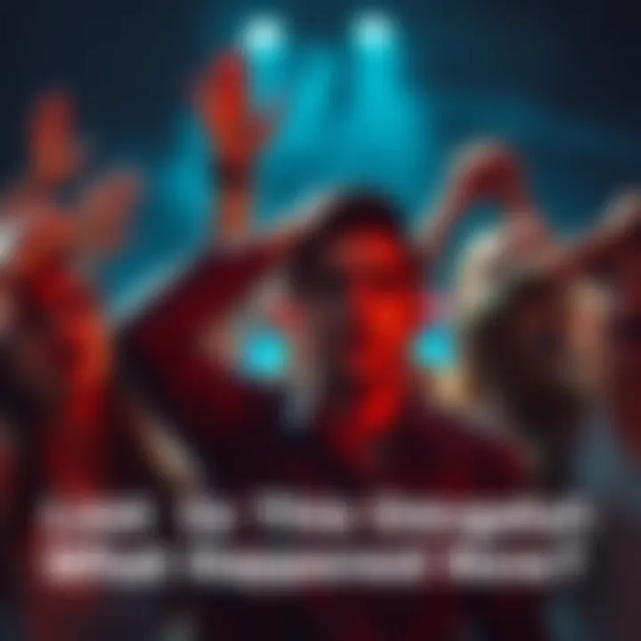 A group of people reacting in shock and disbelief at a recent event, some with hands on their heads and others with open mouths.