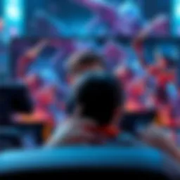 A gamer looking surprised while playing in a PVE lobby, with characters battling against monsters on the screen.