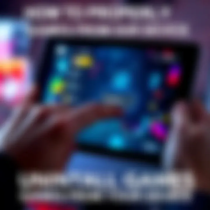 A person removing a game from a tablet screen with a finger, showing a delete option on the screen